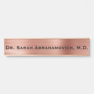 Porte-nom Pour Porte Panneau de porte de cabinet médical Rose Gold Doct