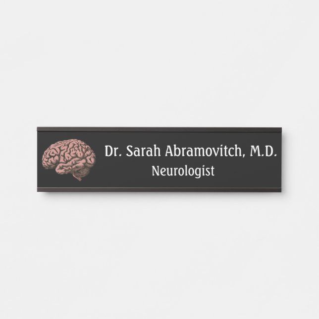 Porte-nom Pour Porte Panneau de porte du bureau de neurologie (Devant)