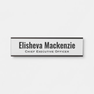 Porte-nom Pour Porte Panneau de signalétique de porte de bureau gris