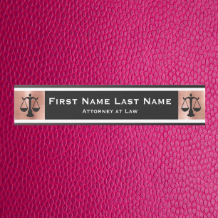 Porte-nom Pour Porte Panneaux de porte pour avocat en droit Rose Gold
