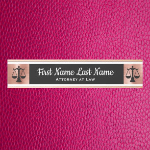 Porte-nom Pour Porte Panneaux de porte pour avocat en droit Rose Gold