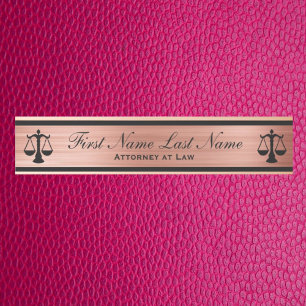 Porte-nom Pour Porte Panneaux de porte pour avocat en droit Rose Gold