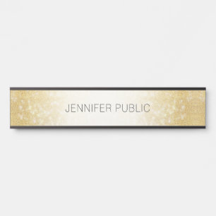 Porte-nom Pour Porte Parties scintillant d'or minimaliste Modèle modern