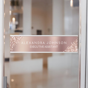 Porte-nom Pour Porte Parties scintillant dorée Rose professionnel moder