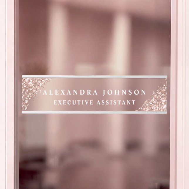 Porte-nom Pour Porte Parties scintillant dorée Rose professionnel moder (Créateur téléchargé)