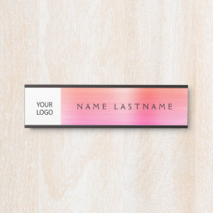 Porte-nom Pour Porte Pastel Modern Custom Logo Executive Professional
