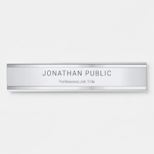 Porte-nom Pour Porte Personnalisé Faux Modèle Argent tendance moderne é