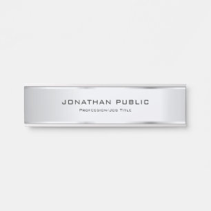 Porte-nom Pour Porte Personnalisé Moderne Élégant Modèle Glamor Argent