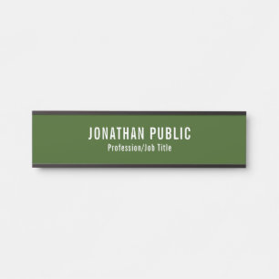 Porte-nom Pour Porte Porte Signes élégante Modèle vert de la forêt mode