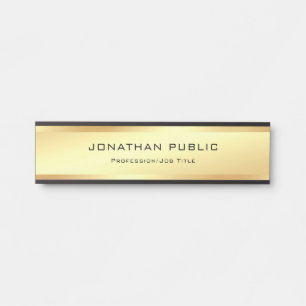 Porte-nom Pour Porte Professionnel moderne d'or de charme élégant de