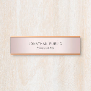 Porte-nom Pour Porte Rose Gold Elegant Modèle Modern Professional