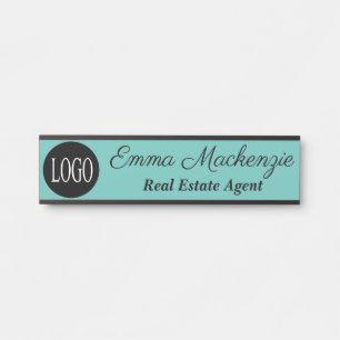 Porte-nom Pour Porte Signe de porte de bureau turquoise personnalisé