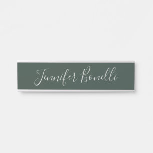 Porte-nom Pour Porte Tendance Celtique Vert Gris Moderne Ajouter Votre
