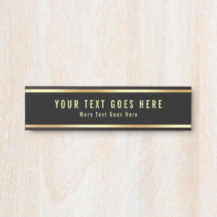 Porte-nom Pour Porte Texte Personnalisé Moderne Simple Modèle Noir Et O