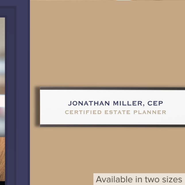 Porte-nom Pour Porte Titre de nom personnalisé classique simple (Créateur téléchargé)