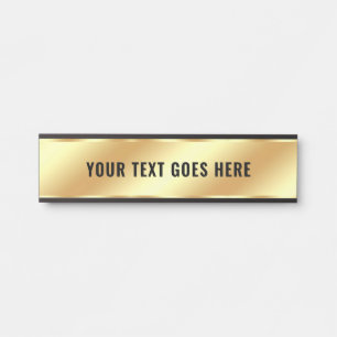 Porte-nom Pour Porte Votre texte personnalisé Gold Modèle Nom de chambr