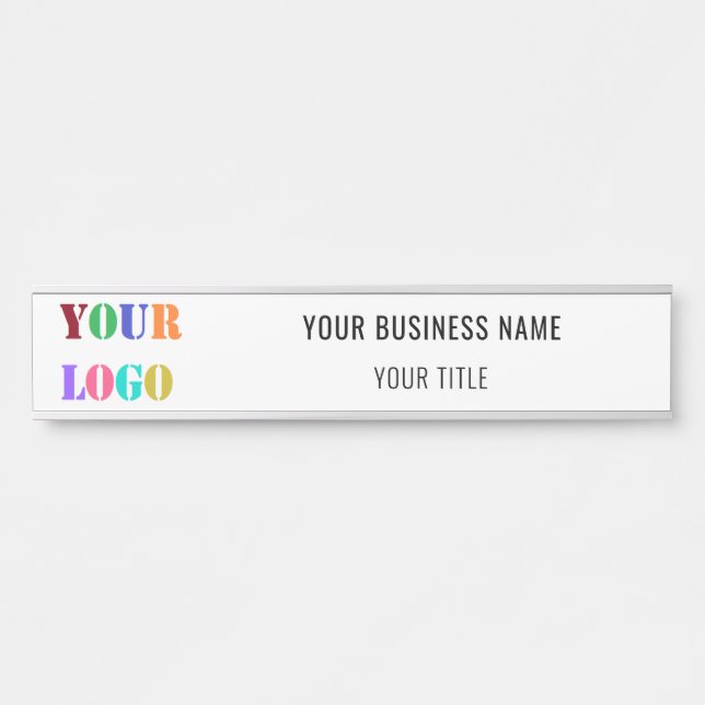 Porte-nom Pour Porte Your Branded Company Logo Name Door Sign Example (Devant)