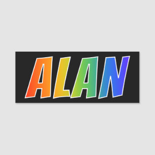 Porte-nom Prénom "ALAN" : Coloration d'arc-en-ciel