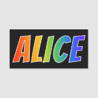 Prénom "ALICE" : Coloration d'arc-en-ciel