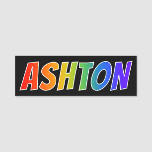 Porte-nom Prénom "ASHTON" : Coloration d'arc-en-ciel