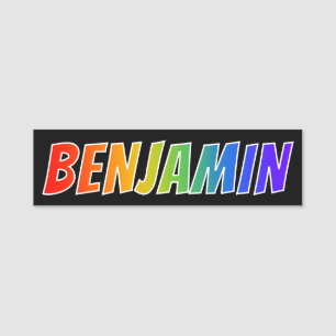 Porte-nom Prénom "BENJAMIN" : Coloration d'arc-en-ciel