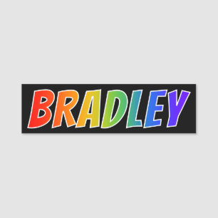 Porte-nom Prénom "BRADLEY" : Coloration d'arc-en-ciel