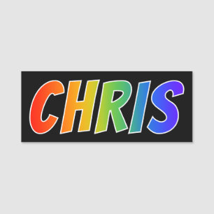 Porte-nom Prénom "CHRIS" : Coloration d'arc-en-ciel
