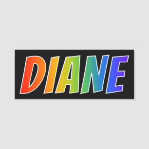 Porte-nom Prénom "DIANE" : Coloration d'arc-en-ciel