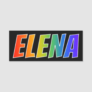 Porte-nom Prénom "ELENA" : Coloration d'arc-en-ciel