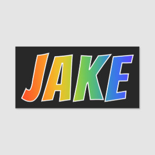 Porte-nom Prénom "JAKE" : Coloration d'arc-en-ciel