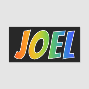 Porte-nom Prénom "JOEL": Couleur arc-en-ciel amusant