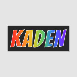 Porte-nom Prénom "KADEN" : Coloration d'arc-en-ciel