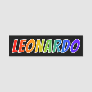 Porte-nom Prénom "Leonardo" : Coloration d'arc-en-ciel