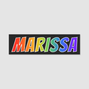 Porte-nom Prénom "MARISSA" : Coloration d'arc-en-ciel
