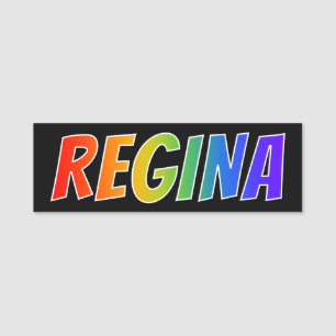 Porte-nom Prénom "REGINA" : Coloration d'arc-en-ciel