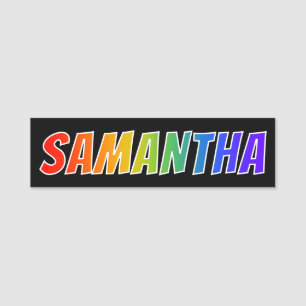 Porte-nom Prénom "SAMANTHA" : Coloration d'arc-en-ciel