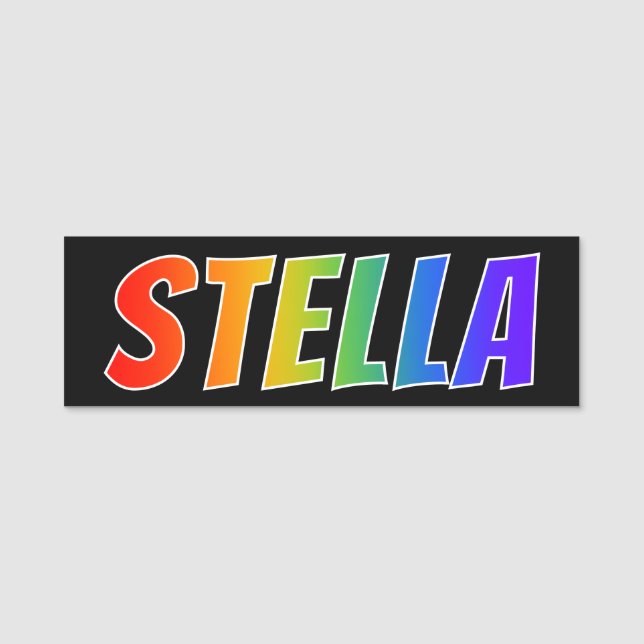 Porte-nom Prénom "STELLA" : Coloration d'arc-en-ciel (Devant)