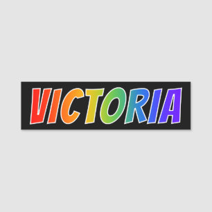 Porte-nom Prénom "VICTORIA" : Coloration d'arc-en-ciel