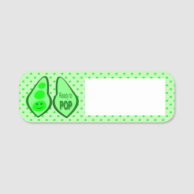 Porte-nom Prêt à cueillir des pois verts (Devant)