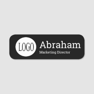 Porte-nom Professional Clean Modern Business Black Logo Nom