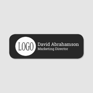 Porte-nom Professional Clean Modern Business Black Logo Nom