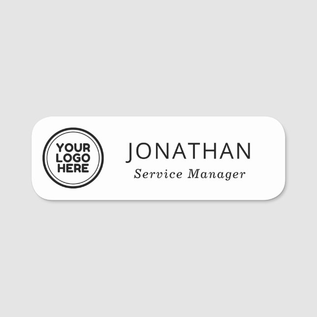 Porte-nom Professionnel Logo Entreprise Employé (Devant)