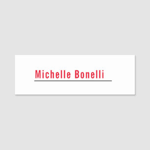 Porte-nom Professionnel Minimaliste Simple Blanc Moderne Pla