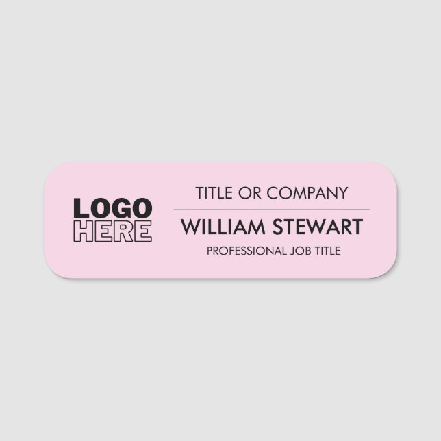 Porte-nom Professionnel Pink Business logo Personnel (Devant)