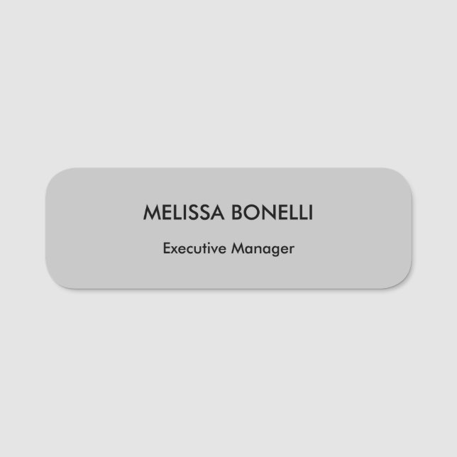 Porte-nom Professionnellement elegant grey plain minimalist (Devant)
