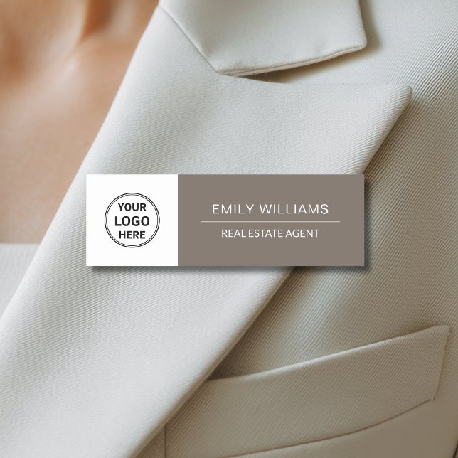 Porte-nom Real Estate Agent Realtor Broker Logo  (Real Estate Agent Realtor Broker Logo Name Tag)