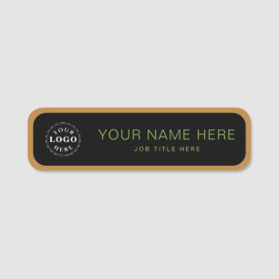 Porte-nom Rectangle bleu marine personnalisé 3,5 po x 1 po