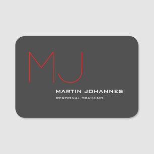 Porte-nom Red Monogram Grey Personal Trainer Business