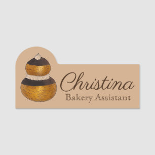 Porte-nom Religieuse Français Choux Pâtisserie Cream Puff De