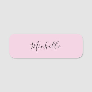 Porte-nom Rose Clair Professionnel Écriture Manuscrite Uniqu